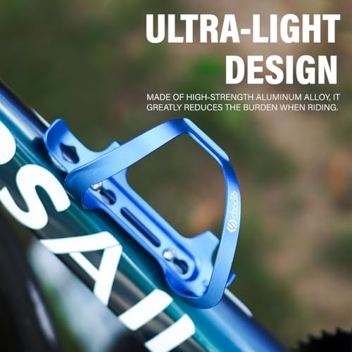 Chooee Bike Water Bottle Holder Aluminum, Bicycle Water Bottle Cage for Road Bikes Mountain Bikes Blue 2-Pack - color: Blue