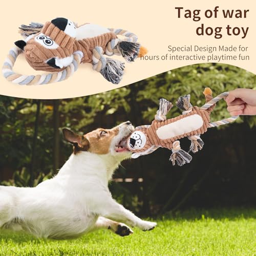 Squeaky Dog Toys Interactive Durable Rope-Infused Lion Shape Puppy Chew Toys for Small, Medium and Big Dogs - style: Lion Shape