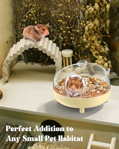 Pawfly Hamster Sand Bath Container, Hamster Sand Bath Box, Hamster Bathtub, Hamster Bathroom, Hamster Toilet, Plastic Dust Bath for Dwarf Hamsters, Syrian Hamsters, Mice, Gerbils & Small Animals - color: Apricot