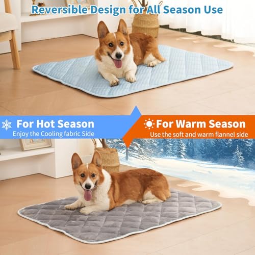 Cooling Mat for Extra Large Dogs, 51"x 37.5" Thick & Durable Dog Cooling Mat, Q-MAX>0.45, Double-Sided Cooling Pet Pad, Portable & Washable Dog Cooling Mat for Crate, Couch & Car - size: XX-Large - 51 x 37.5 Inch