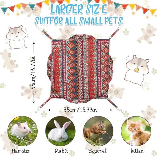 3 Tier Guinea Pig Cage Accessories,Ferret Rat Hammock,13.7x13.7 Inches, Pet Cage Hanging Bunkbed Hammock for Small Animals,Guinea Pig,Ferret,Kitten,Squirrel, Chinchilla, Rat,Parrot - color: red