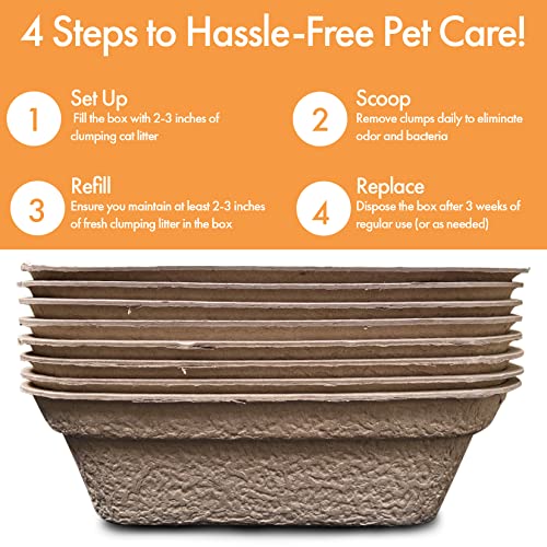 Disposable Litter Boxes (Brown, Large 8-Pack) - size: Large 8-Pack