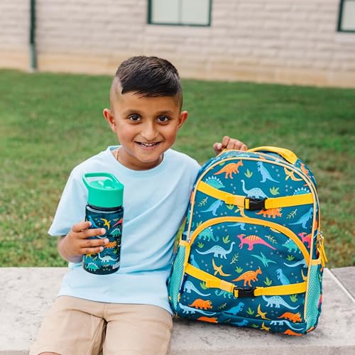 Wildkin 16 oz Tritan Water Bottle Leakproof Straw Lid, Jurassic Dinosaurs | Lightweight Tritan, dishwasher safe, straw lid helps prevent leaks when closed, easy for little hands, ages 3+ - color: Jurassic Dinosaurs, size: 16 Ounces