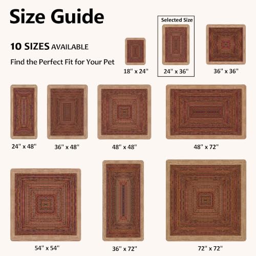 Cat Litter Mat 2 Pack, 24"x36" Litter Trapping Mats for Litter Box, Non-Slip, Super Absorbent & Urine Proof, Machine Washable, Reusable Pee Pads for Cats, Dogs, Rabbits and Guinea Pigs - color: Sisal Bohemian Print, size: 24" ×36"(pack of 2)