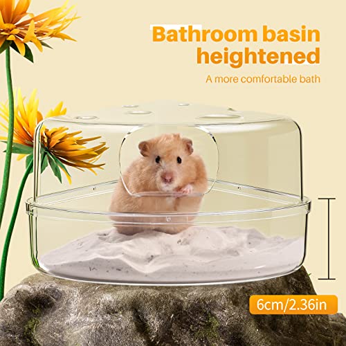 BUCATSTATE Hamster Sand Bath Container Large Transparent Hamster Toilet for Dwarf Pets Small Animals Cage Accessories (Transparent, Large) - color: Transparent, size: L