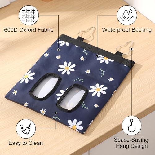 Ondware Hay Feeder Bag for Rabbits & Guinea Pigs, Hanging Dual-Port, Blue | 600D Oxford Fabric, Washable, Collapsible, Helps Reduce Hay Waste, Keeps Cages Tidier