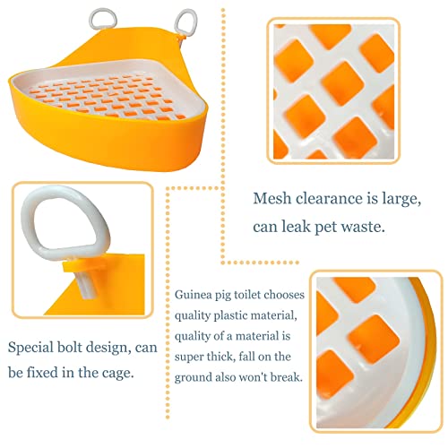 Hamiledyi Guinea Pig Potty Trainer Corner, Small Animals Triangle Plastic Litter Box, Bedding Litter Box Pee Pan Tray Toilet for Hamster Gerbil Bunny Ferret Chinchilla Hedgehog (Yellow) - color: Yellow