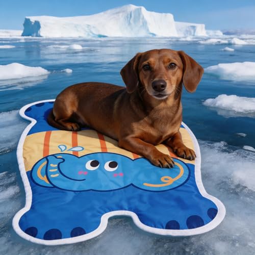 Dog Cat Cooling Mat 30"x20", Gel Self Cooling Pad for Pets Up to 45 lbs | Pets Up to 45 lbs, Waterproof Pet Cooling Bed, Scratch Resistant Fabric, Non-Slip Bottom, Crate Kennel Travel Use - color: Blue