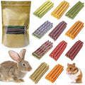 77Pcs Rabbit Chew Sticks, Guinea Pig Toys, 11 Flavors Natural Grass Molar Teeth Stick, Mixing Flowers, Roses, Calendula and Forget Me Not, Small Animals Treats