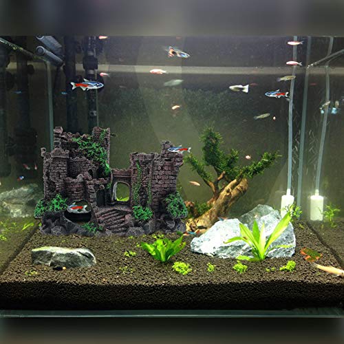 PINVNBY Reptile Resin Castle Decoration,Bearded Dragon Habitat Accessories Crested Gecko Hideouts Cave Reptiles Vines Flexible Jungle Climbing Vines Decor for Chameleon Snake Gecko Lizard(4 Pcs)