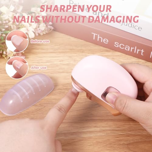 3 in 1 Electric Nail Clipper for Seniors, Baby Nail Trimmer Electric Automatic Trimmer, Safe Electric Toenail Clippers Nail File Tools for Adult, Manicure Kit Grinder with Polishing(Pink) - size: Pink