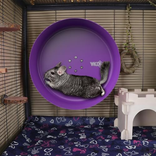 15" Aluminum Alloy Silent Chinchilla Exercise Wheel | Noiseless Running Wheel for Chinchilla, Rat, Hedgehogs, Squirrels and Small Pets (Purple) - color: Purple