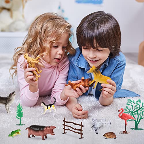 100Piece Set of Animals Figures & Accessories in Storage Container