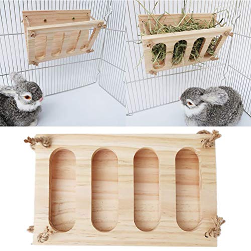 Tfwadmx Bunny Hay Feeder Rabbit Food Dispenser Small Animal Hay Feeder Chinchilla Hay Rack Wooden Hay Manger Rack Holder Minimizing Waste for Guinea Pig Chinchilla Hamster
