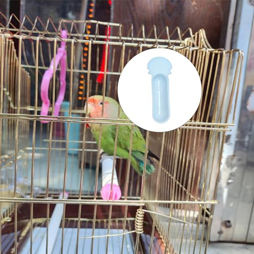 8 Pcs Small Bird Removable Transparent Bowl, Parrot Food Feeder with 8 Pcs Small Food Cups for Canary Finch Parrot Small Animal, White + Clear
