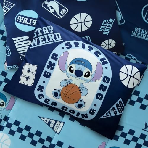 Northwest Disney Lilo & Stitch Twin Comforter Set, Reversible Design Ultra Soft Fade Resistant Microfiber Kids Bedding Set, Officially Licensed - color: Stitch
