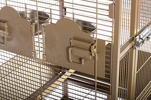 Prevue Pet Products 3351COCO Park Plaza Bird Cage, Coco Brown | Small Cocoa Brown Steel Cage with Rolling Stand, Seed Guards, and Perch - color: Coco Brown