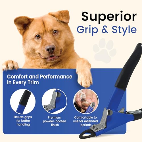 Deluxe Dog Nail Clippers for Small to Medium Dogs - Professional USA-Made Guillotine Trimmer - Heavy Duty Steel, Blue - size: Small/Medium Clipper