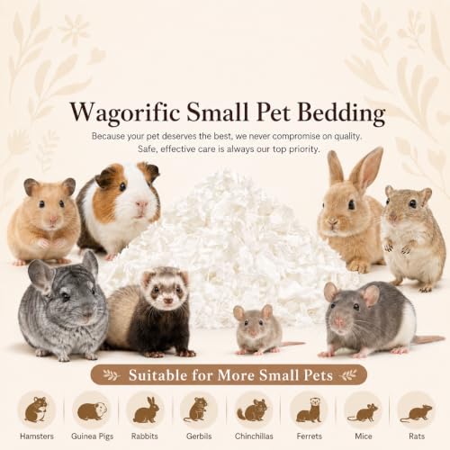 Hamster Bedding 50L, Dust-Free Odor Control Paper Bedding for Small Animals | 5X expansion; soft absorbent fibers; supports burrowing and nesting for guinea pigs, gerbils, rabbits