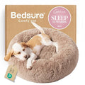 Bedsure Calming Small Dog Bed Donut Washable Cat＆Puppy Bed,23 inches Camel | Fluffy Faux Fur Round Cuddler,Machine Washable,Anti-Slip Bottom,Anti-Anxiety,Deep Sleeping for Large Cat & Pets Up to 25 Lbs - color: Camel, size: 23"L x 23"W x 8"Th