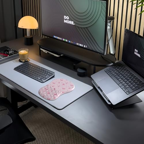 Ergonomic Mouse Pad Wrist Support with Massage Design,Cute Bows Wrist Rest Pain Relief Mousepad with Memory Foam,Mousepad for Wireless Mouse - color: B-01