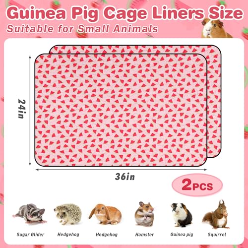2 PCS Guinea Pig Cage Liner, Reusable Waterproof Guinea Pig Liner, Washable Small Animals Bedding, Super Absorbent Pet Pee Pads Guinea Pig Mats, Rabbit Mats for Cages (24 * 36 inch) - size: 24*36 inch 2pack