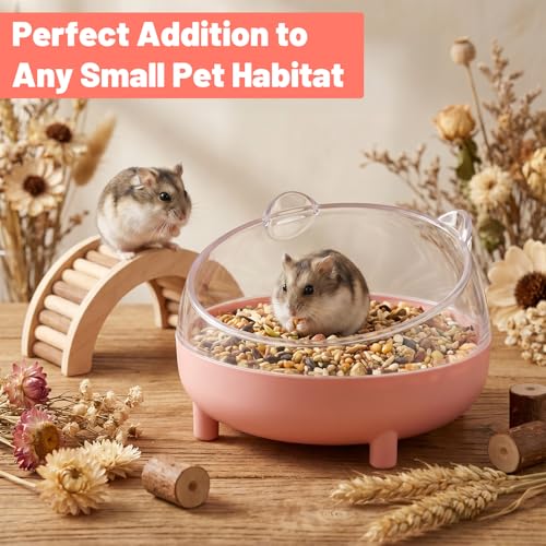Hamster Sand Bath Container Hamster Bathtub Plastic Dust Bath Box | Hamsters Bathroom Toilet, Easy to Clean, for Dwarf Hamsters, Mice Gerbil, and Small Animals