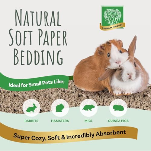 Small Pet Select Premium Soft Paper Bedding, Beige, 56 L | Natural Absorbent Bedding, Odor Control, Made in USA, For Indoor & Outdoor Rabbits, Guinea Pigs & Small Pets - size: 56 L