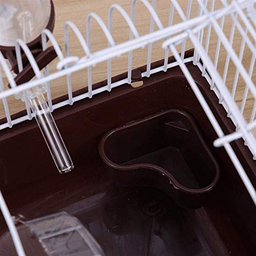 Small Pet Hamster Cage with Running Wheel Water Bottle Food Basin Portable Carrier House Mice Home Habitat for Going Out, Traveling (Coffee) - color: Coffee