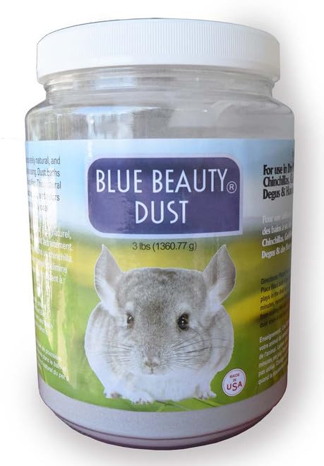 Lixit Blue Beauty® Chinchilla Dust Powder - Dry Bath Grooming Dust for Hamsters, Gerbil, Degus, and Small Animals - Made in the USA (3 Pound) - size: 3 Pound