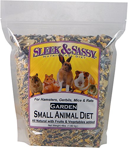 SLEEK & SASSY Garden Small Animal Food for Hamsters, Gerbils, Mice & Rats (4 lbs.) - size: 4 Pound (Pack of 1)