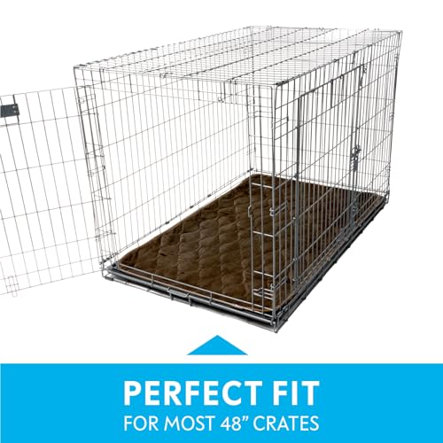 Paw Inspired Washable Padded Crate Mats for Dogs, Dark Brown, 47x29 Inch | Fits 48-inch Kennels, Leakproof, Waterproof Bottom, Plush Dog Pad, Pet Bed - color: Dark Brown, size: 48 Inch