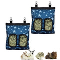 RIOUSSI Guinea Pig Hay Feeder, Hanging Rabbit Hay Feeder Bag. Stars,2Ct | Upgraded Double Layer Fabric | Bite Resistant | Cleaner Hay & Less Mess | Small Animal Hay Holder for Bunnies & Chinchillas - color: Stars-2pack