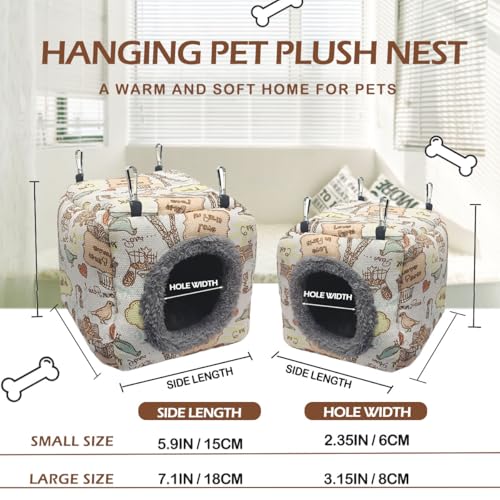 Bird Hammock Bed - Plush Nest for Parakeet Cockatiel Conure Lovebird etc | Warm, soft, breathable, cute, shape preserving