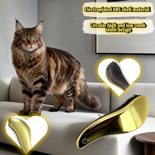 Pet Grooming Glove & Brush 2-in-1 - Gentle Deshedding, Detangling, and Massage for Cats/Dogs, Reduce Shedding & Hairballs, Wet/Dry Use，Ergonomic Massage Deshedding Tool