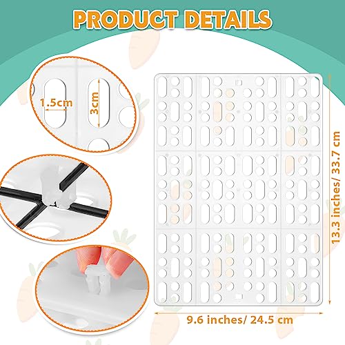 BBTO 24 Pieces Plastic Rabbit Cage Mat Durable Rabbit Feet Pad Small Animal Feet Pad Cage Resting Mat with a Convenient Connectors, Bunny Pads for Easy Cleaning for Bunny Rat Guinea Cats(White) - color: White