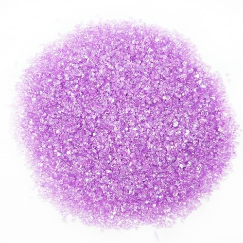 Crushed Glass Glitter, Broken Stones Shattered Glass Chips for Resin Art Crafts, Epoxy Resin Supplies, Geod Painting, DIY Art Projects, Jewelry Making, 2-4mm, 200g/7oz (Dark Purple) - color: Dark Purple
