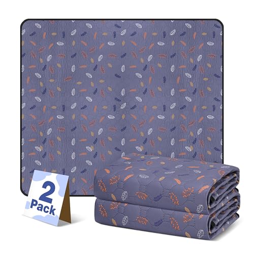 2'Pcs Washable Pee Pads, Reusable Puppy Pet Training Pads, Waterproof Dog Crate, Whelping Pad, Non-Slip Protects Against Urine Leakage Deep Grey Large - color: Deepgrey, size: Large