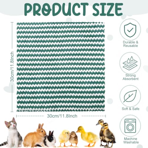 Moukeren 20 Pcs Guinea Pig Fleece Bedding Blankets Bulk Washable Small Animal Fleece Cage Liners Pet Sleeping Mat Cover for Hamster Chinchilla Rabbit Hedgehog(12 x 12 Inch,Modern,Dark Green) - color: Dark Green, size: 12 x 12 Inch, style: Modern