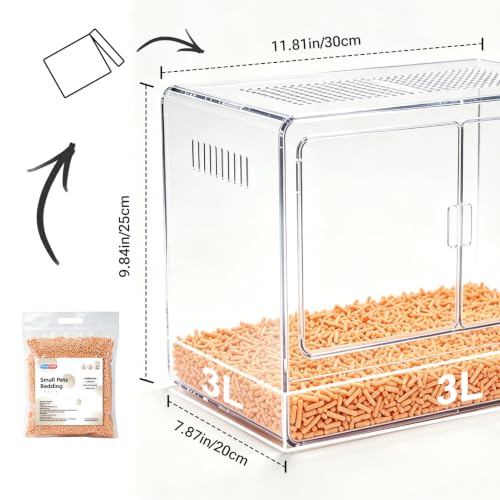 Natural Paper Pellet Bedding for Small Animals - Super Absorbent Odor Control Rabbit Litter, Hamster Bedding, Guinea Pig Cage Liners, Dust-Free(2.2lb) (Blue) - color: Blue