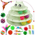 UPSKY 20 PCS Cat Toys Set with Teaser, Mice, Spring, and Various Ball Toys | Puzzle Kitten Toys, Sturdy Structure, Detachable Design, Easy to Assemble, Anti-Slip, Reduces Boredom for Indoor Cats - color: B-20PCS-Fruit Green