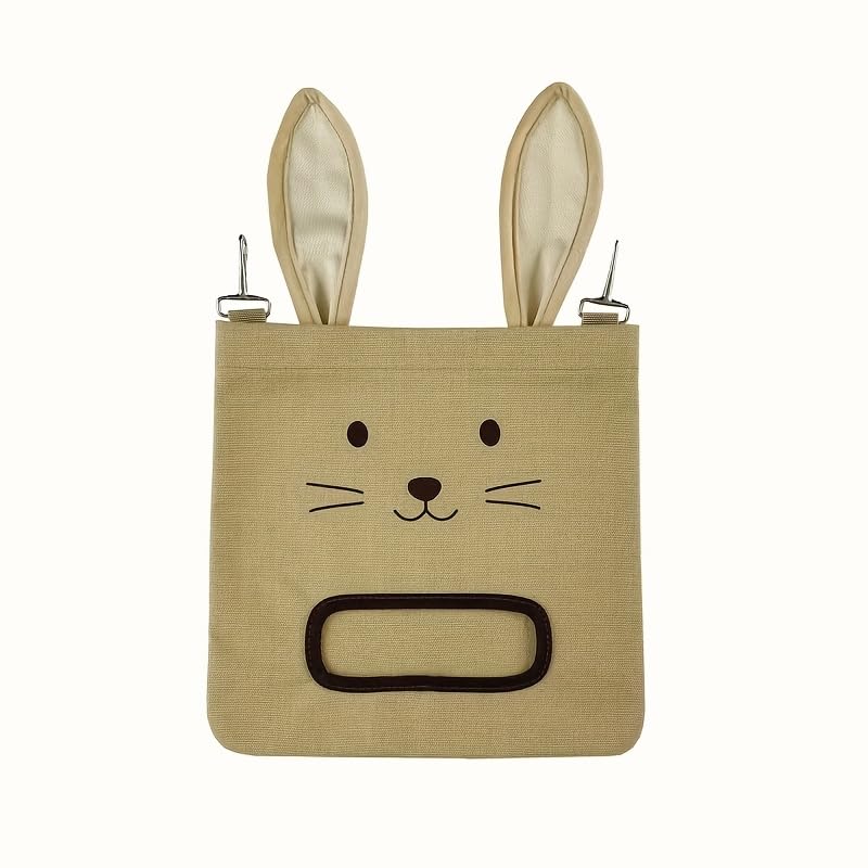 Hanging Hay Feeder Bag 1PCS Khaki Polyester Small Animal Hay Sack, Cage Hay Rack for Rabbits Guinea Pigs Chinchillas, Mess-Free Slow-Feed Hay Dispenser, Easy-Clean Pet Supplies