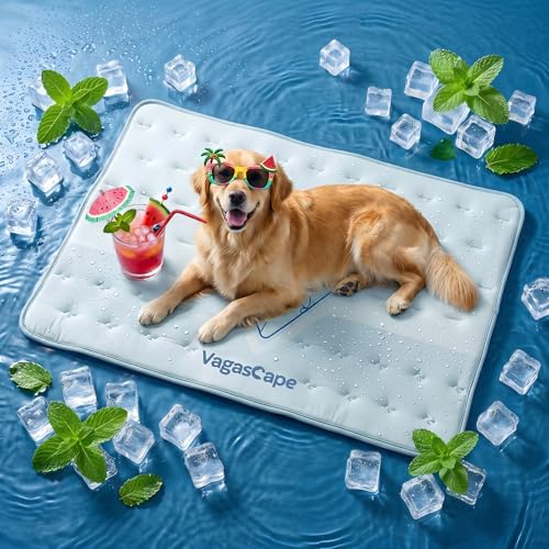 3.0 Supportive Double Sided Dog Cooling Mat | Thick Durable Pet Cooling Mat for Extra Large Pet, 47" x 28" Washable Cooling Mat for Dog Outdoor and Indoor - color: Square Blue, size: Large
