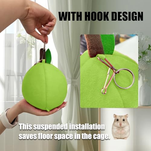 Hamster Hammock Warm Bed,Small Pet House Animals Cage Accessories,Rat Hideout,for Mini Small Animal Mice,Sugar Glider,Chinchilla,Dwraf Hamster(Green) - color: Green