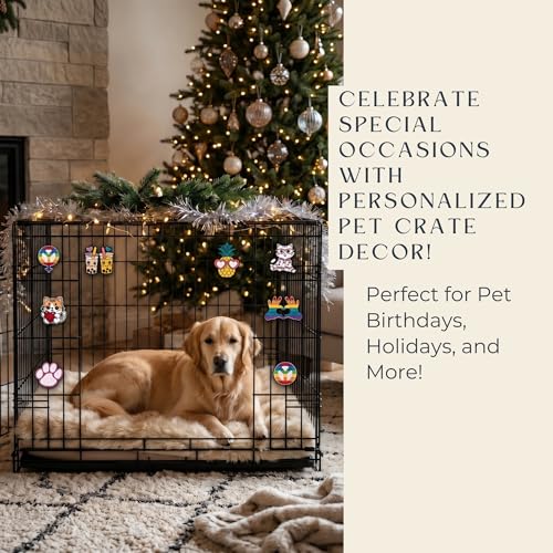 Nature & Quote Charms for Dog & Cat Crates, Snap-On Decor Kit | Snap-on rubber nature and quote charms for dog and cat wire crates. Add decorative designs for pet parties and crate decor.