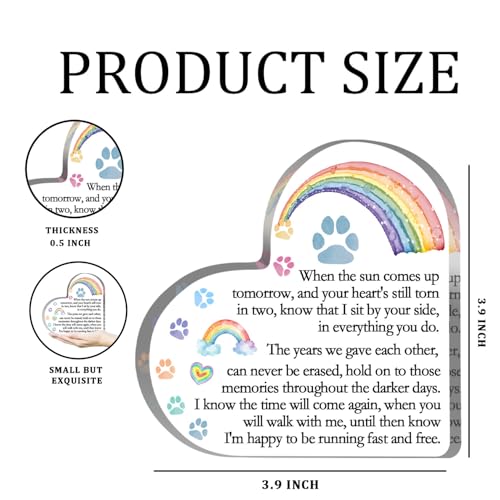 Toerifer Rainbow Bridge Pet Memorial Gifts, Dog Cat Passing Away Remembrance Keepsake for Desk Shelf, Loss Pet Gifts for Women Men, Loss of Dog Sympathy Condolences Acrylic Decorations - color: Per Memorial 03