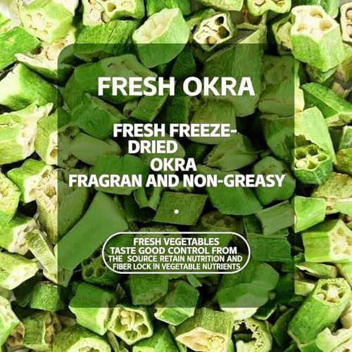 20g Okra Freeze-Dried Hamster Snack & Treats Toy - Small Animal Natural Treat for Dwarf Syrian Robo Hamsters Gerbils Mice Lemmings Degus or Other Small-Sized Pets
