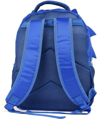 AI ACCESSORY INNOVATIONS Sonic Backpack for Boys & Girls, Bookbag with Adjustable Shoulder Straps & Padded Back,16 Inch Schoolbag with 3D Features, Blue - style: Blue Sonic