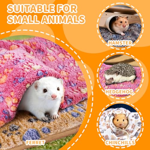 8PCS Soft Guinea Pig Bedding Blankets Washable Small Animal Fleece Cage Liners Reusable Pet Pee Pad Sleep Mat Pad Cover for Hamster Chinchilla Rabbit Hedgehog Dog Cat Essentials (16×24 Inch) - size: 24×16 Inch