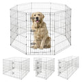 Foldable Outdoor/Indoor Pet Playpen with Gate, Available in 36 Inch Height Metal Portable Kennel, Heavy-Duty Exercise Fence Cage 8 Panels for Large Dog, Animals - style: 36 Inch
